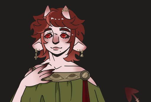 profile picture of a pomegranate cut in half in front of two ram horns with a cedar twig on the outside of each side